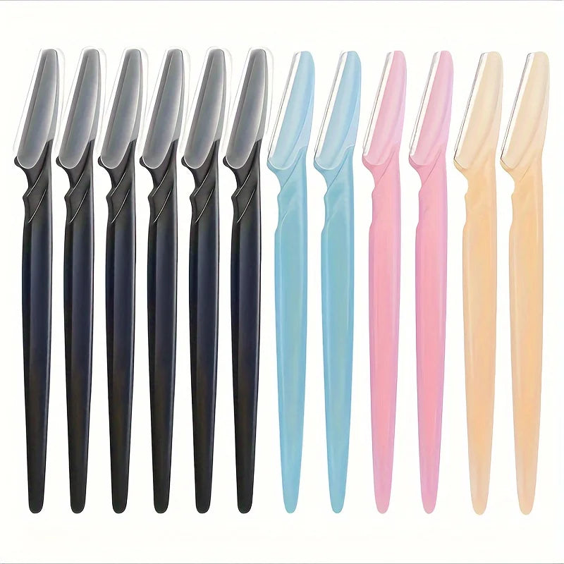 Six single-blade detail razors with safety guards