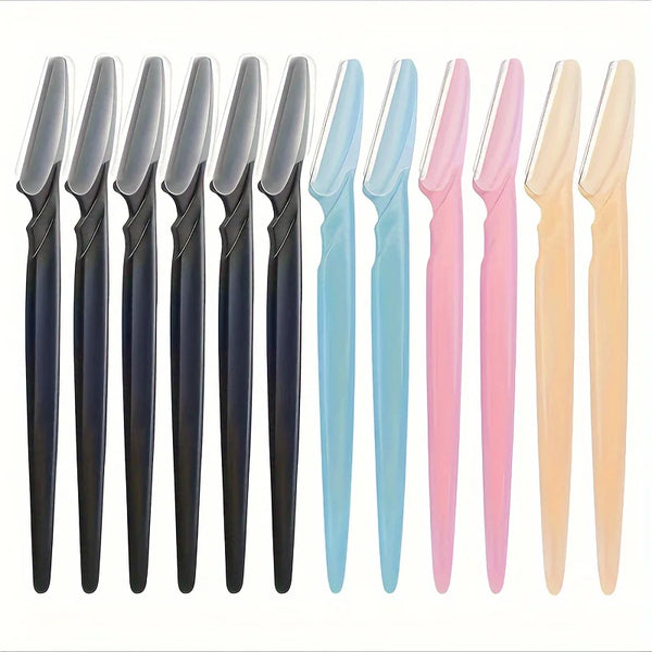Six single-blade detail razors with safety guards