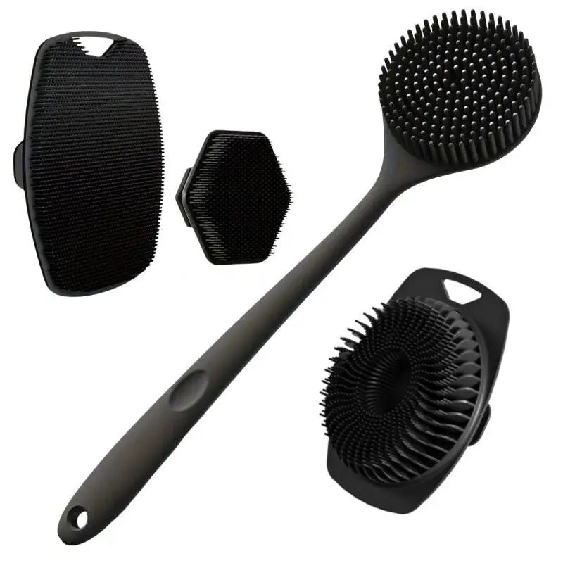 Silicone body scrubber set on white