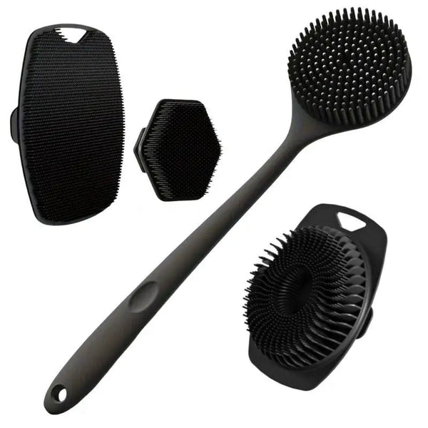 Silicone body scrubber set on white